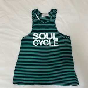 Green striped SoulCycle tank top